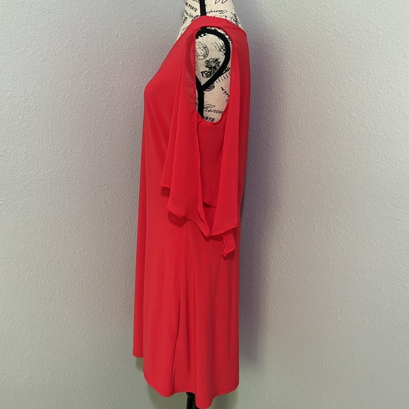 Flutter Sleeve Coral Dress Dress Barn Size 12 - Picture 5 of 8